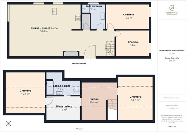 Appartement Duplex à vendre - 7 pièces - 160.0 m2 - RAMBOUILLET - 78 - ILE-DE-FRANCE - Century 21 Maitrejean Immobilier