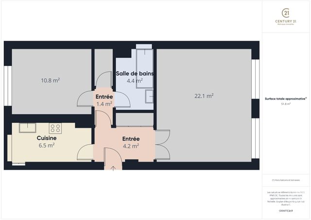 Appartement F2 à vendre - 2 pièces - 50.0 m2 - RAMBOUILLET - 78 - ILE-DE-FRANCE - Century 21 Maitrejean Immobilier