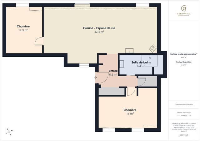 Appartement F3 à vendre - 3 pièces - 84.0 m2 - RAMBOUILLET - 78 - ILE-DE-FRANCE - Century 21 Maitrejean Immobilier